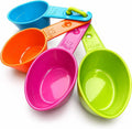 Dog Food Scoop Set of 4 - Plastic Measuring Cups for Dog, Cat and Bird Food (Random Color)