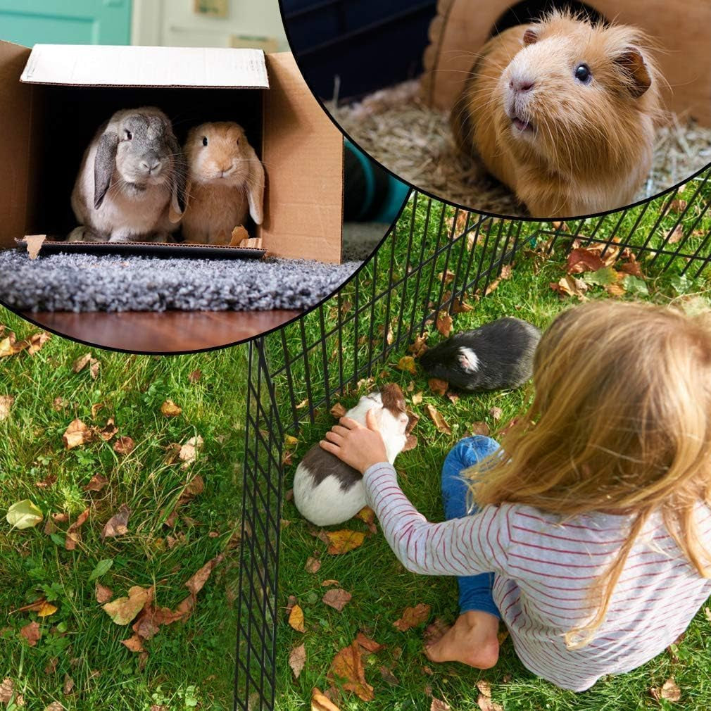 | Foldable Dog Playpen | 24 Inch, 8 Panels | Metal Pet Exercise Pen | Indoor Outdoor Portable Dog Fence with Door | Removable, Rust-Resistant Secure Pet Kennel | Easy to Assemble