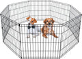 | Foldable Dog Playpen | 24 Inch, 8 Panels | Metal Pet Exercise Pen | Indoor Outdoor Portable Dog Fence with Door | Removable, Rust-Resistant Secure Pet Kennel | Easy to Assemble